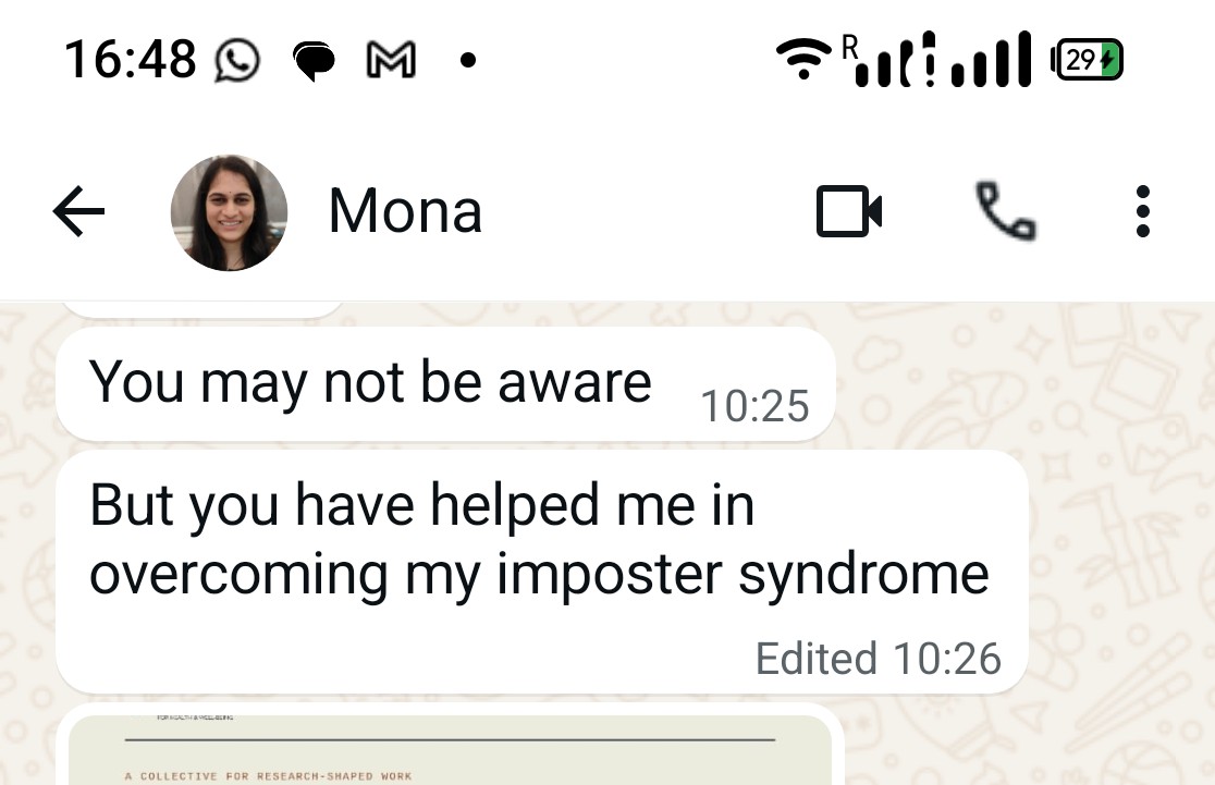 Mona overcame imposter syndrome and reclaimed her professional voice.